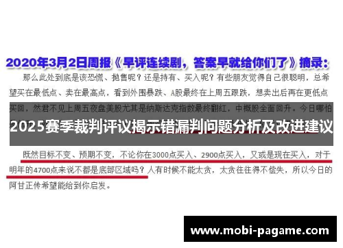2025赛季裁判评议揭示错漏判问题分析及改进建议